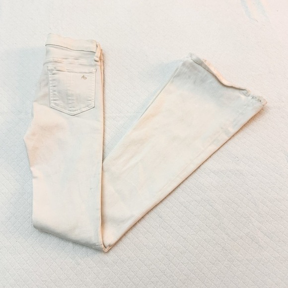 Rag & Bone High Rise Bell White Rip Denim Jeans Size 24 W1528O545BWR - Picture 4 of 7